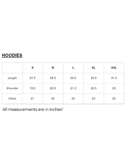 Hoodie Size Chart